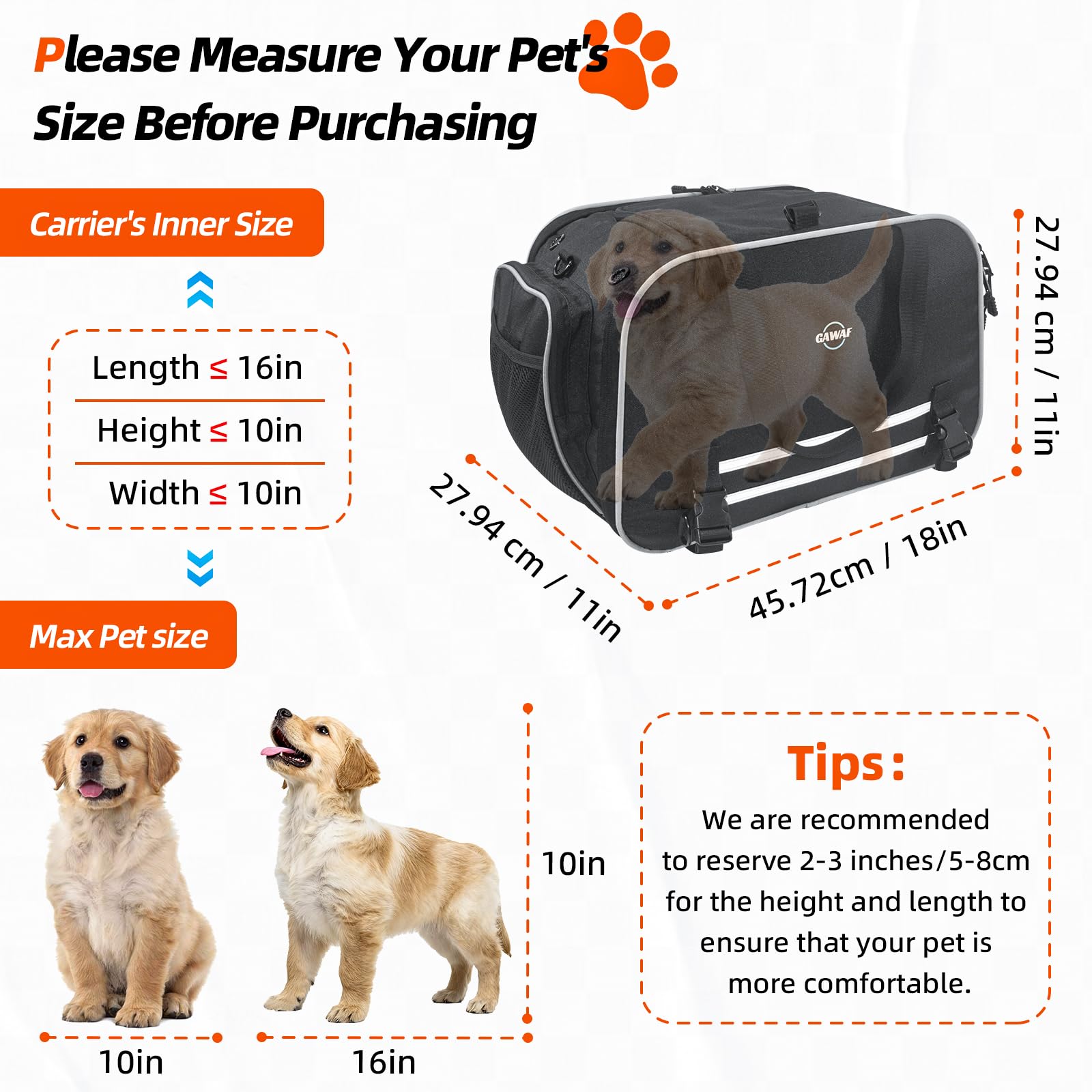 Amazon.co.jp: GAWAF オートバイ ドッグキャリア 拡張可能 小型猫 犬
